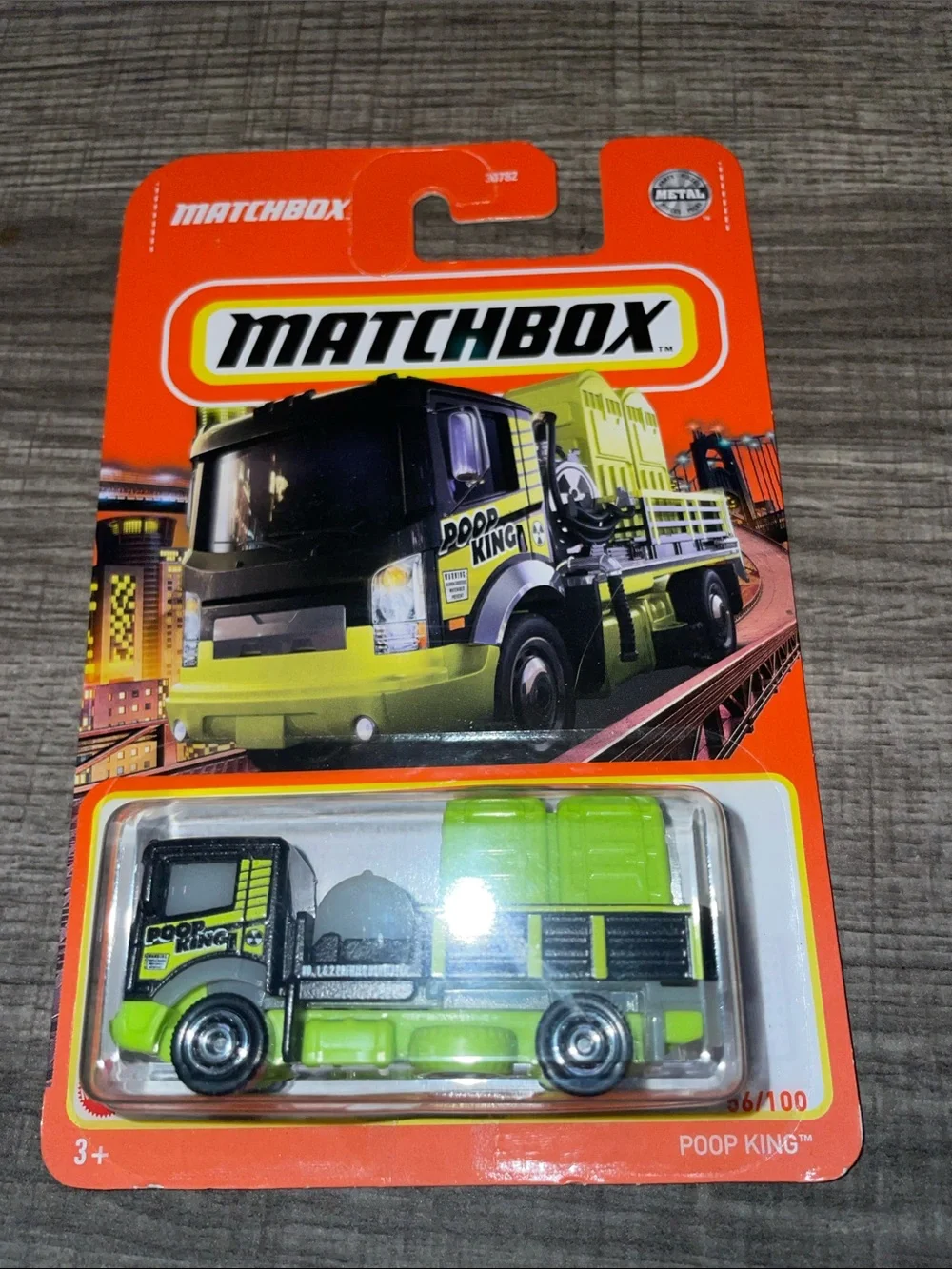 Matchbox Poop King Toy Truck - Lime Green and Black